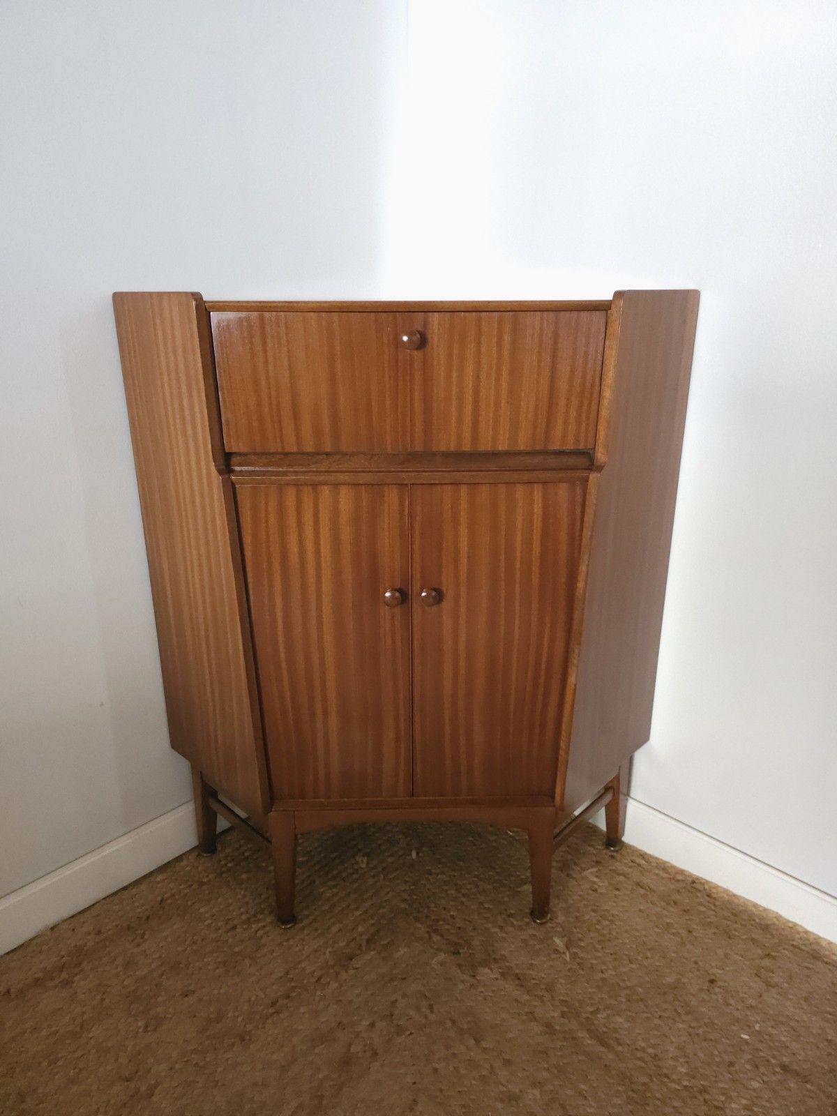 Nathan Bureau Mid Century Corner Desk Teak Home Office Storage Retro Delivery