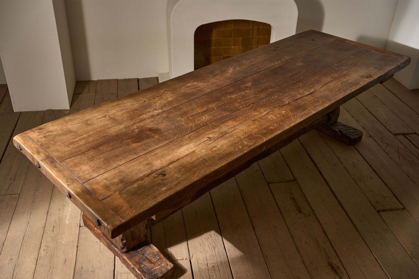 19th Century Solid Oak Monastery Table photo for sale