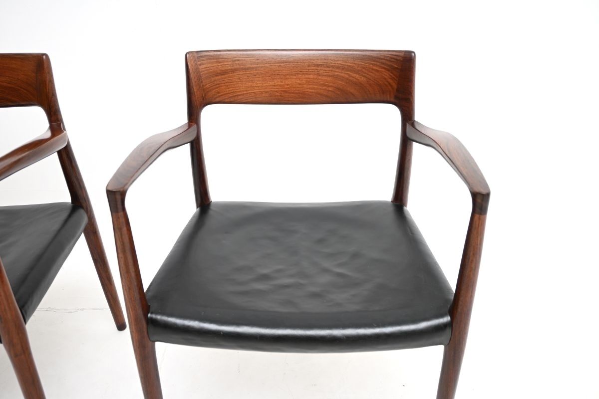 Pair Of Danish Vintage Rosewood Model 57 Chairs By Niels Moller photo 4485.0