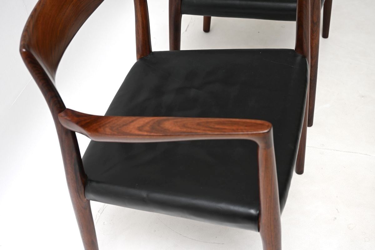 Pair Of Danish Vintage Rosewood Model 57 Chairs By Niels Moller photo buy