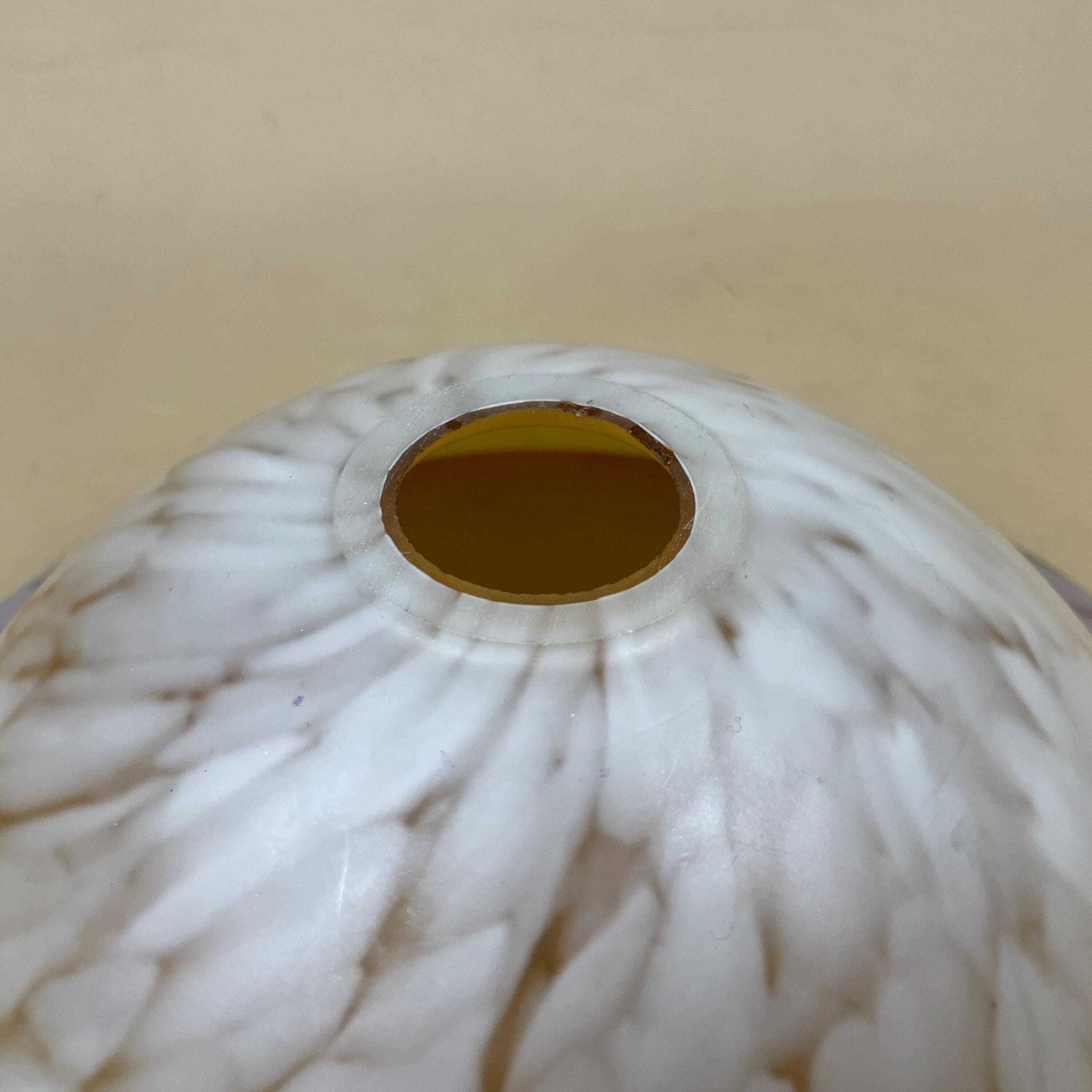 Vintage Glass Ceiling Light Shade Lampshade White Pink Frosted Pendant Stain Glass Tiffany Style Marbled Patterned Milky Art Deco Round photo vinterior
