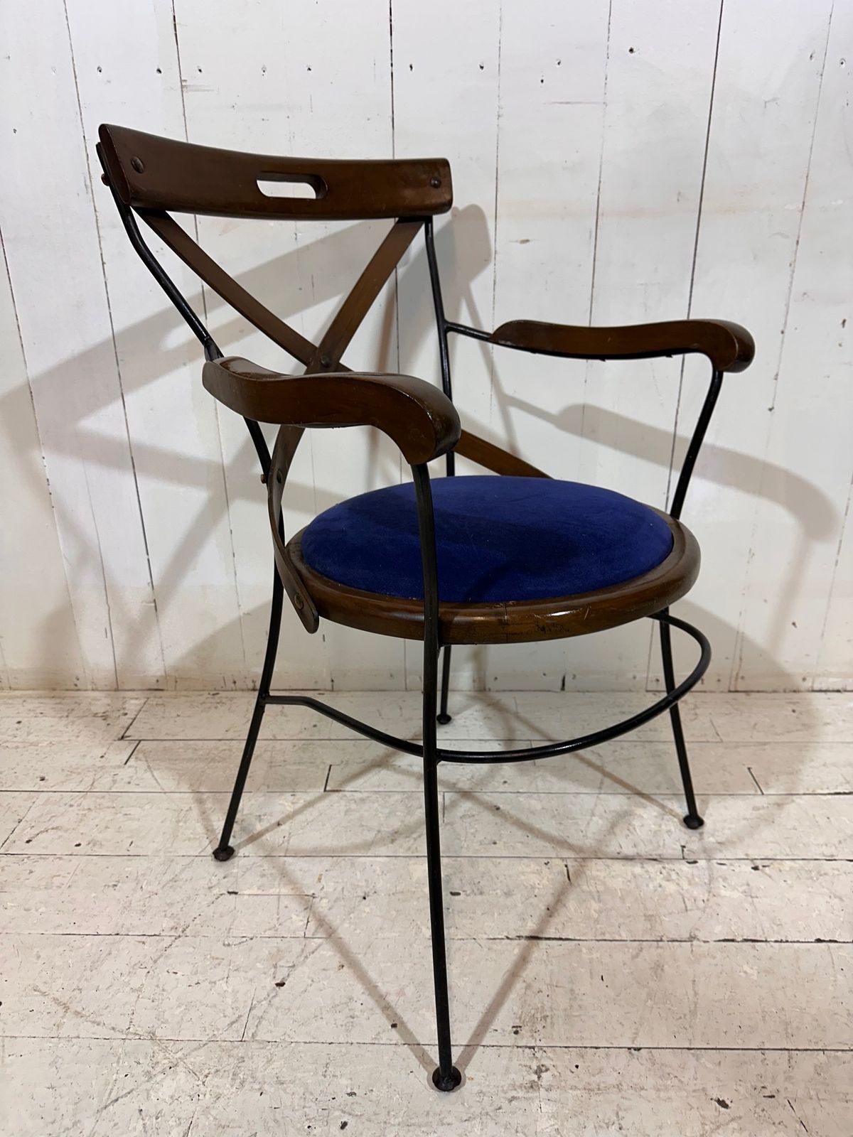 Retro Cross Banded Bistro Chair By Andy Thornton