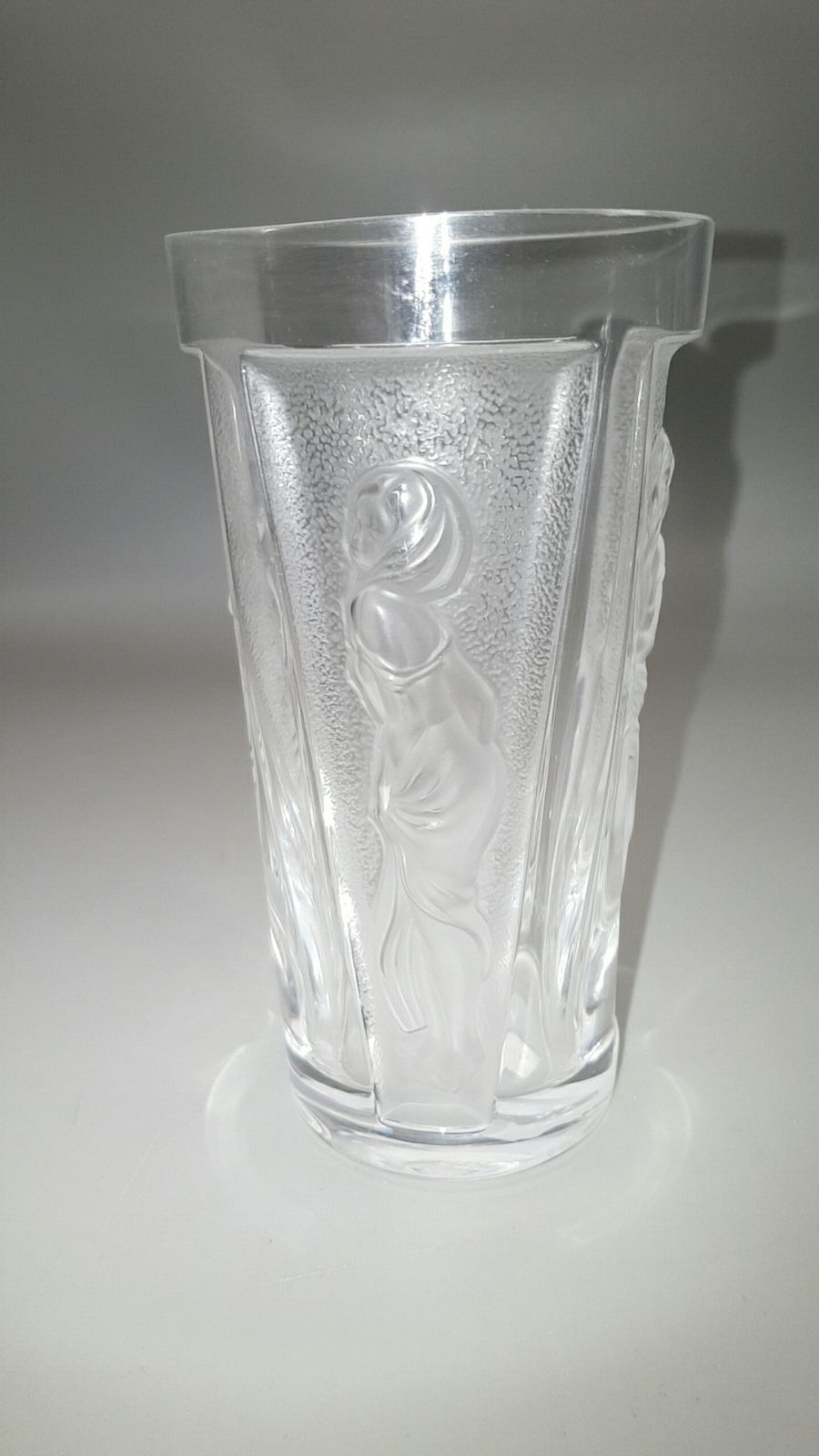 Rare Lalique Clear/Frosted Crystal 'Muses' (Goddess) Highball Glass/Tumbler photo furniture