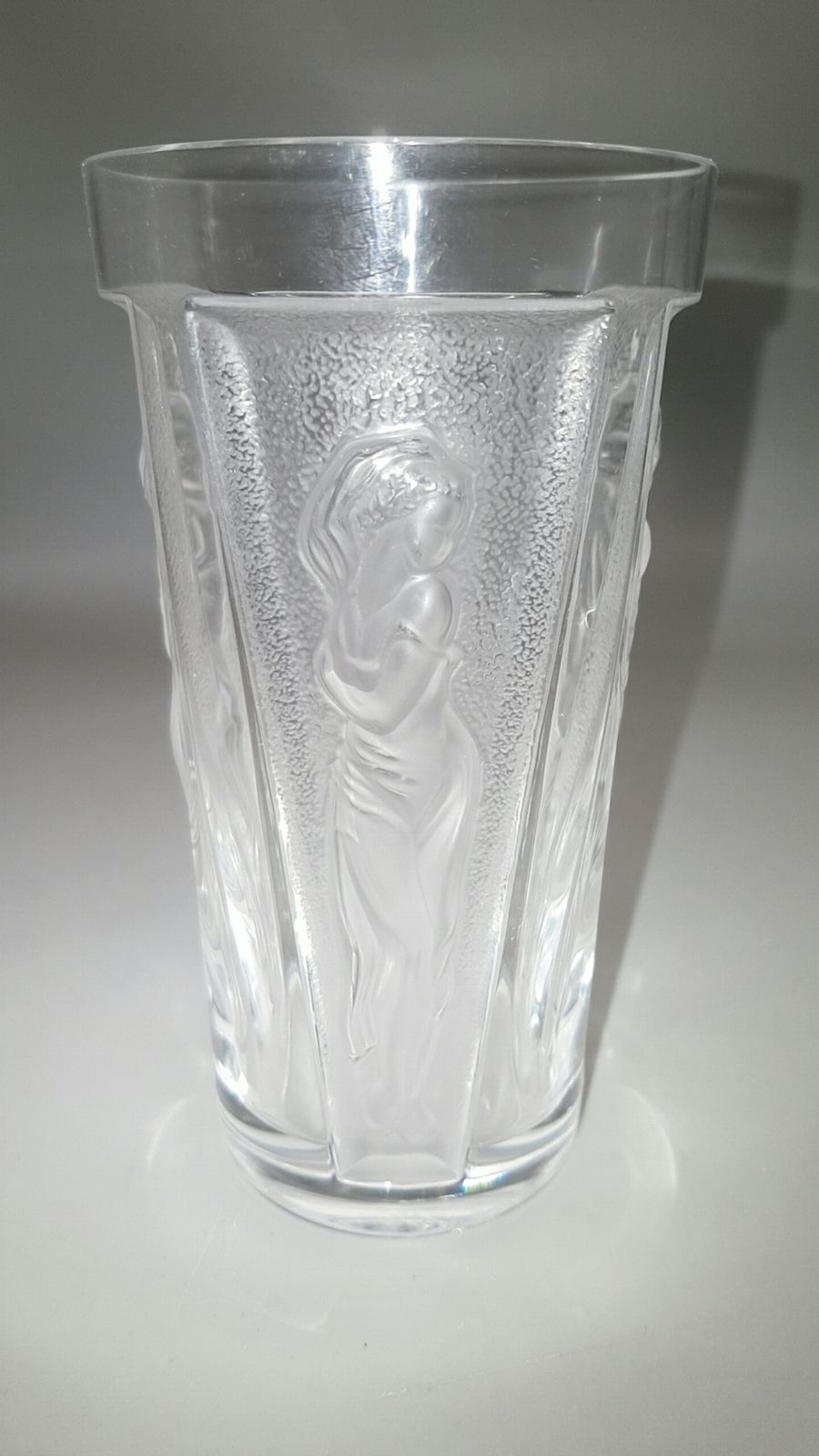 Rare Lalique Clear/Frosted Crystal 'Muses' (Goddess) Highball Glass/Tumbler photo 295.0