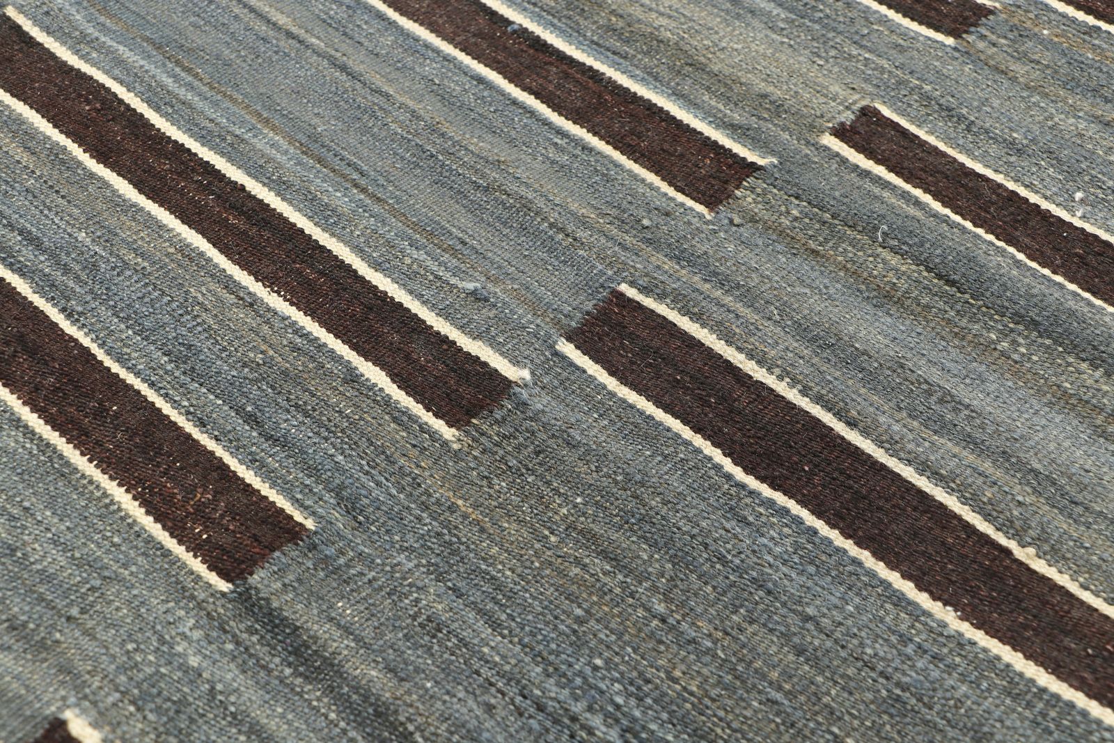 Handmade Contemporary Geometric Kilim Flatweave Rug, 152cm X 201cm photo Textiles