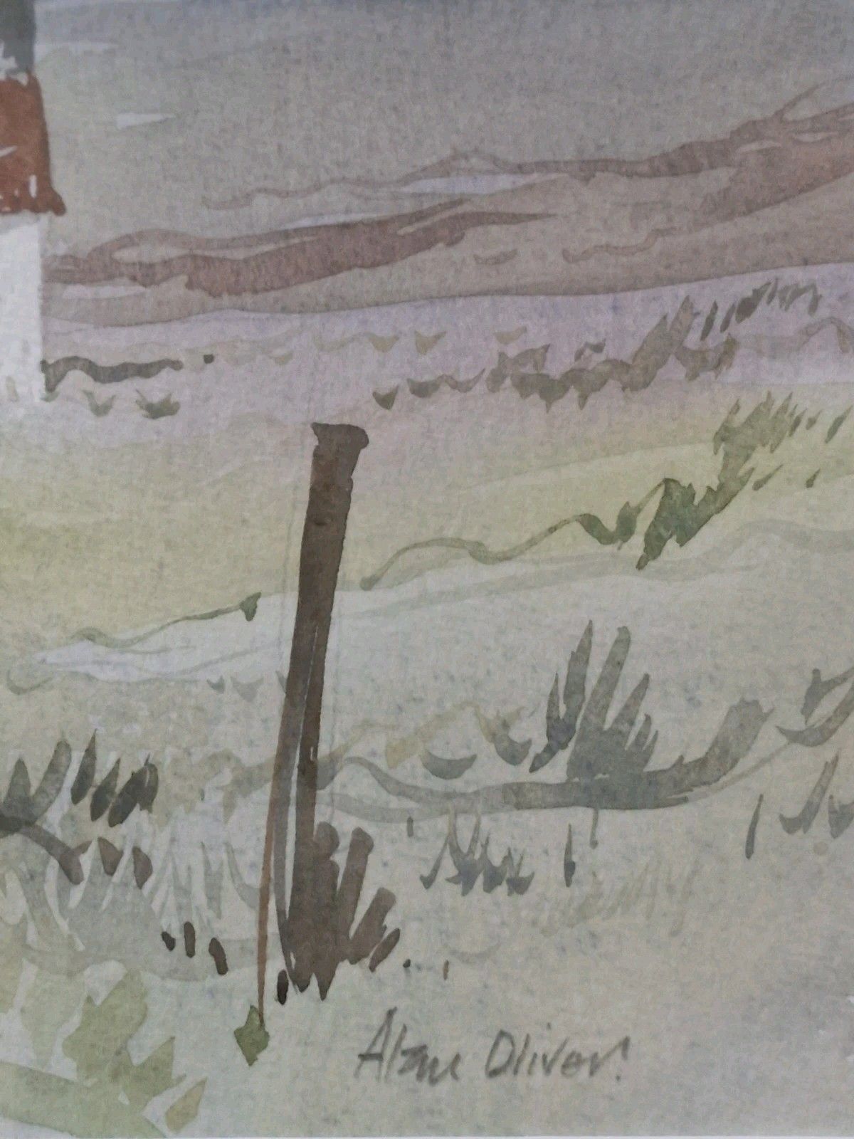 Vintage Alan Oliver Stamford Watercolour Crofters Cottage Highlands Scotland photo buy