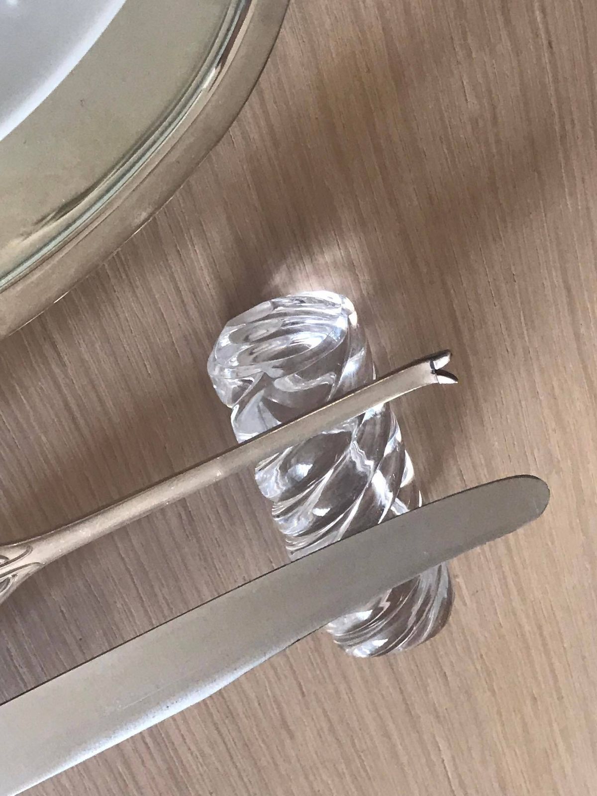 Vintage Baccarat Crystal Knife Rests   Set Of 6 Art Deco Table Decor photo for sale