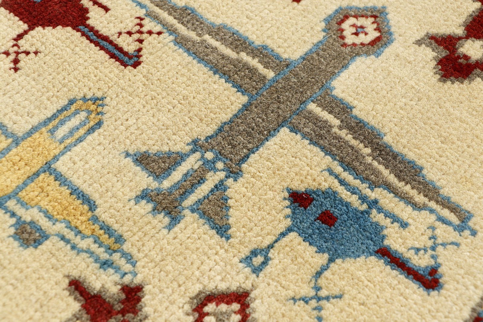 Ivory Afghan War Airplane Helicopter Military History Small Rug photo Textiles