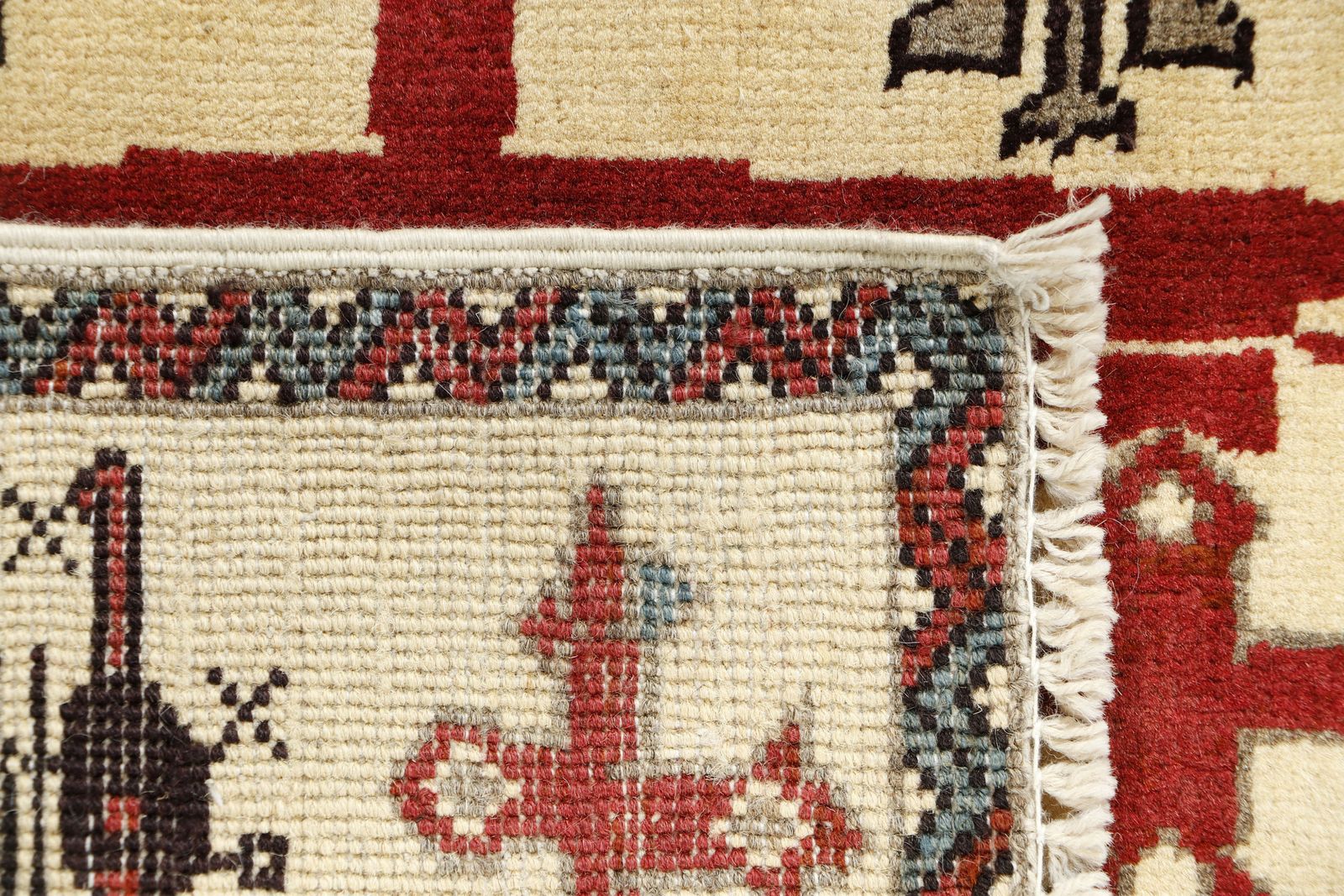 Afghan War Airplane Ivory Wool Handmade Rug photo vinterior