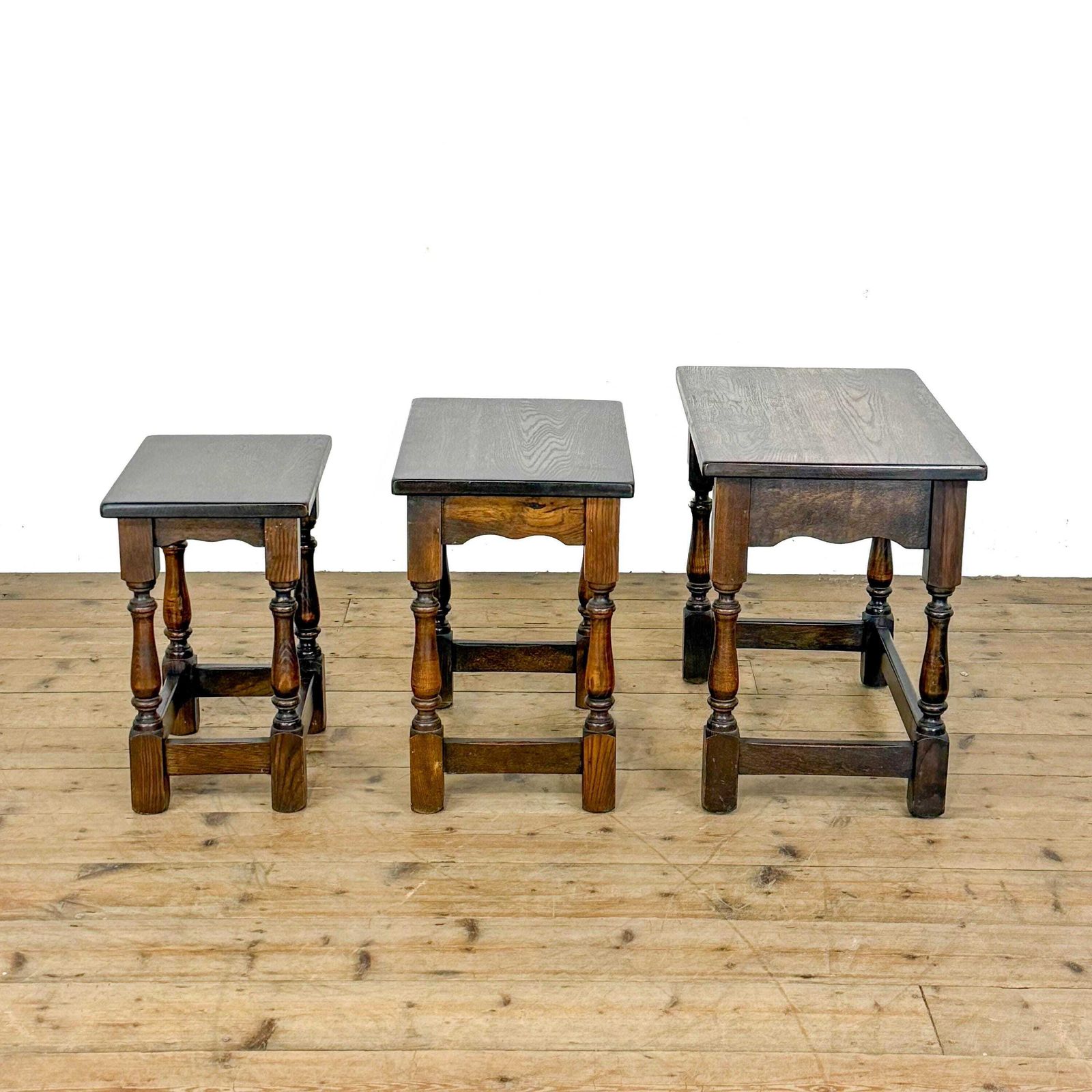 Vintage Nest Of Three Coffee Tables | Antique Oak Tables | Antique Side Tables | Antique Console Tables | Small Tables photo for sale
