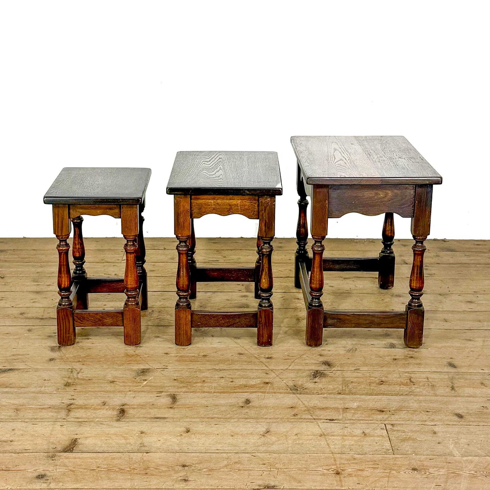Vintage Nest Of Three Coffee Tables | Antique Oak Tables | Antique Side Tables | Antique Console Tables | Small Tables photo buy