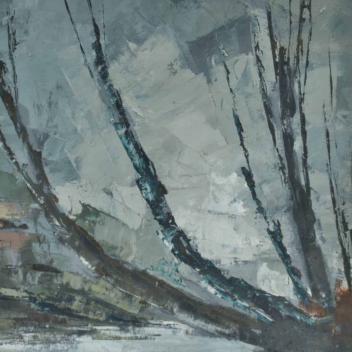 Oil On Panel, Landscape, Unidentified Signature, 1960s photo furniture