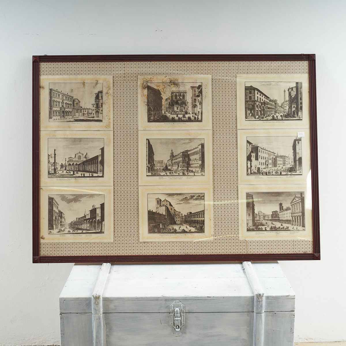 Vintage Prenten Van De Stad Bologna