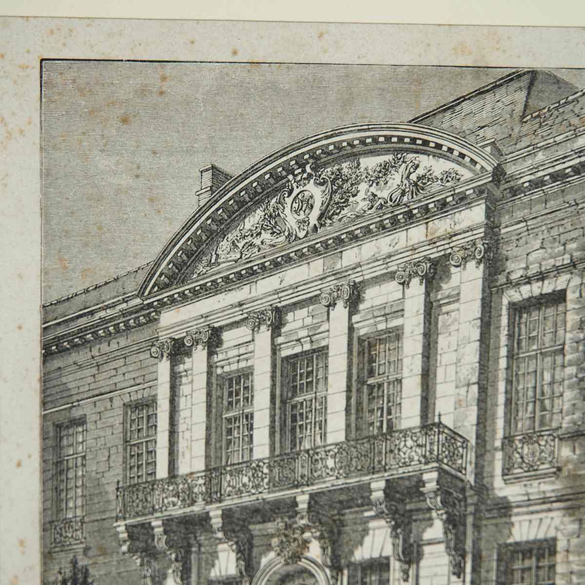 Antique Engraving Print Of The Country Palace Of Bercy Castle photo for sale