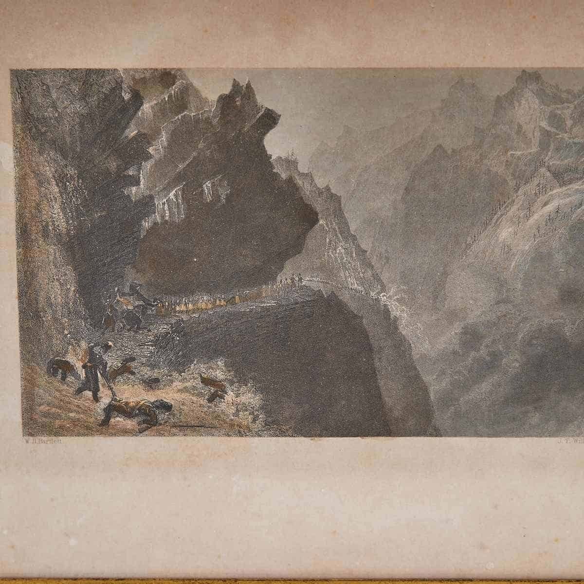 Elegant Antique Print Of A Mountain Landscape photo for sale