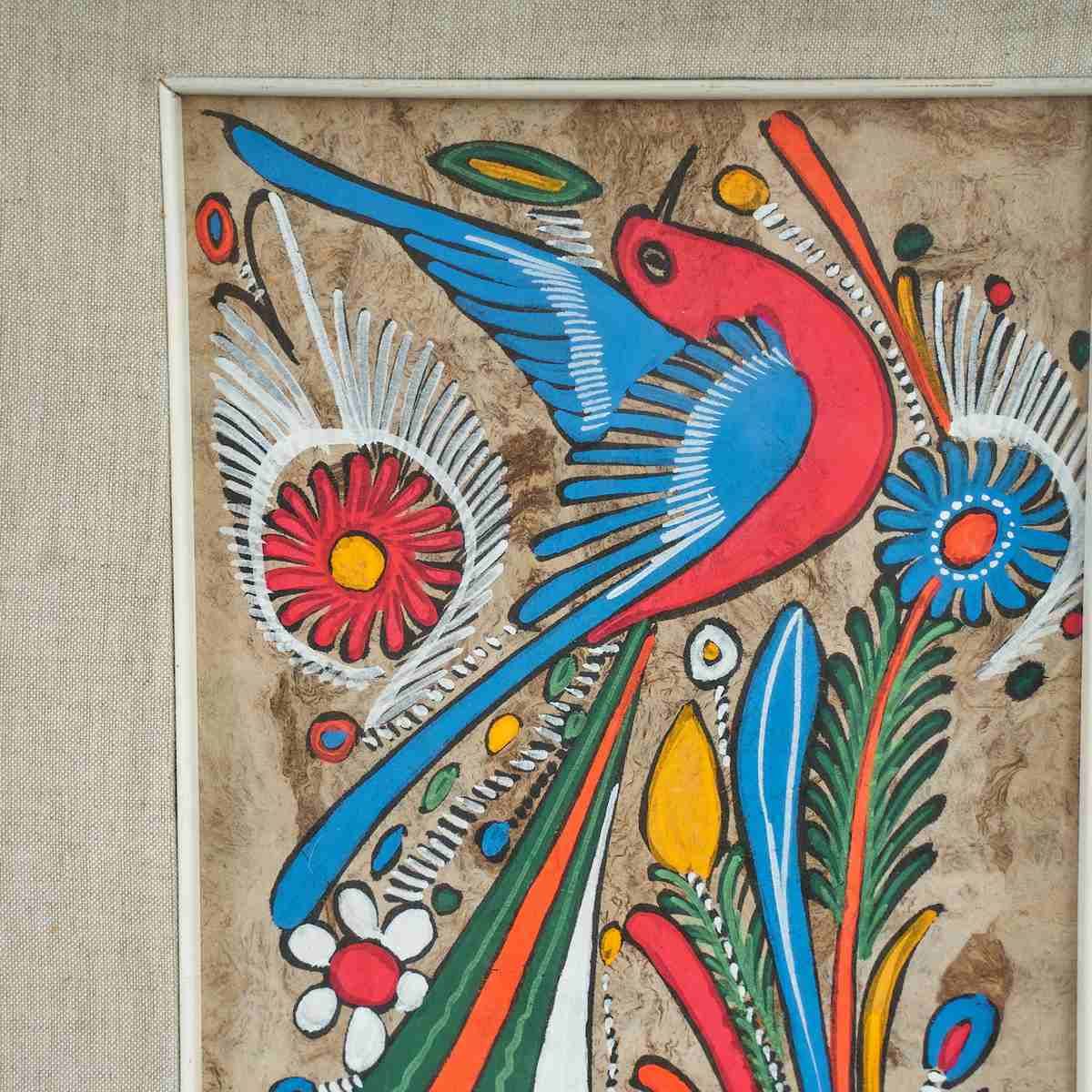 Painting With Birds On Cork, Mexico, 1970s photo furniture