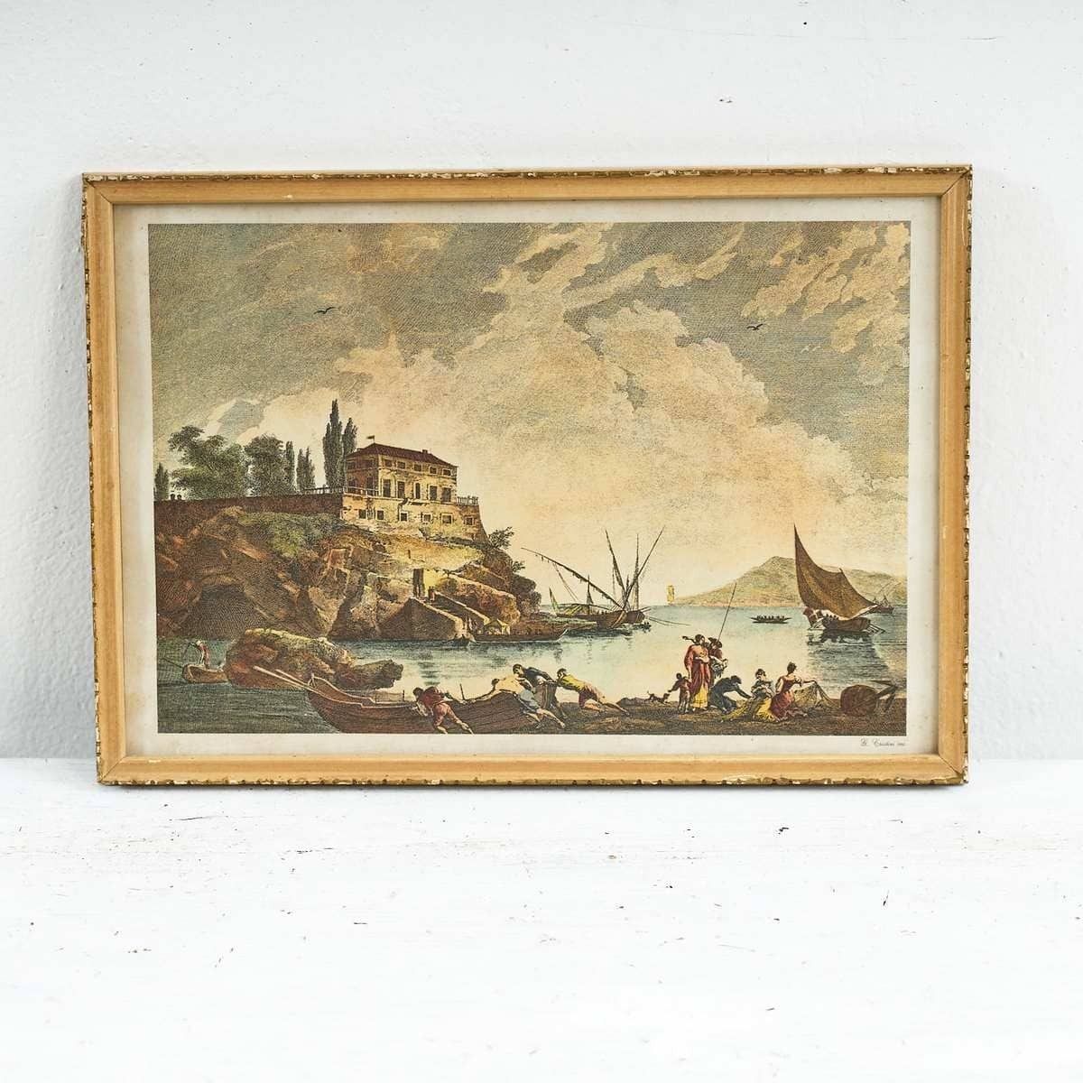 Vintage Print By G. Cristini Inc, Maritime Life
