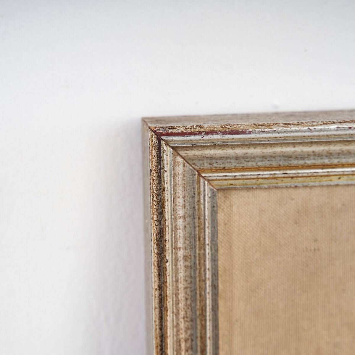 Mixed Media Vintage Artistic Frame With Painting On Panel, 1970s photo for sale