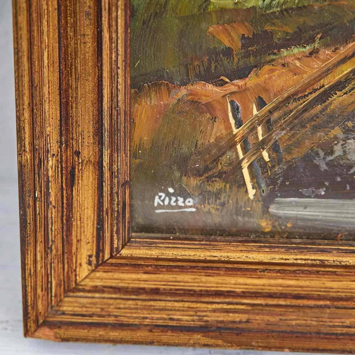Oil On Panel Fascinating Vintage Landscape Painting By Rizzo photo furniture