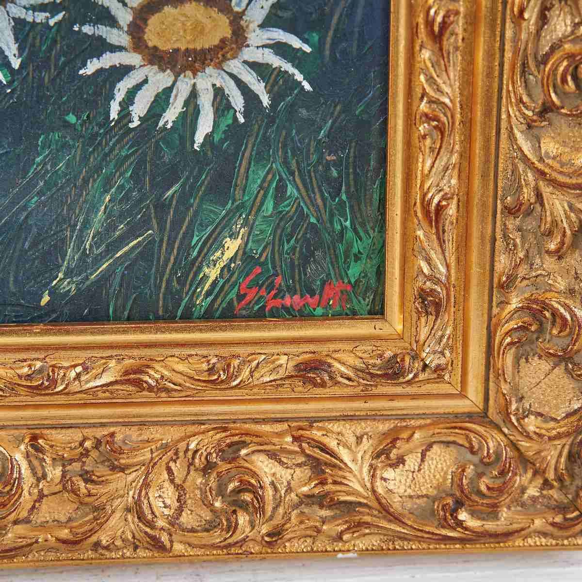 Oil On Panel Enchanting Floral Painting Hand Painted By Giovanni Lovetti, Painter From Ferrara (Italy) photo furniture