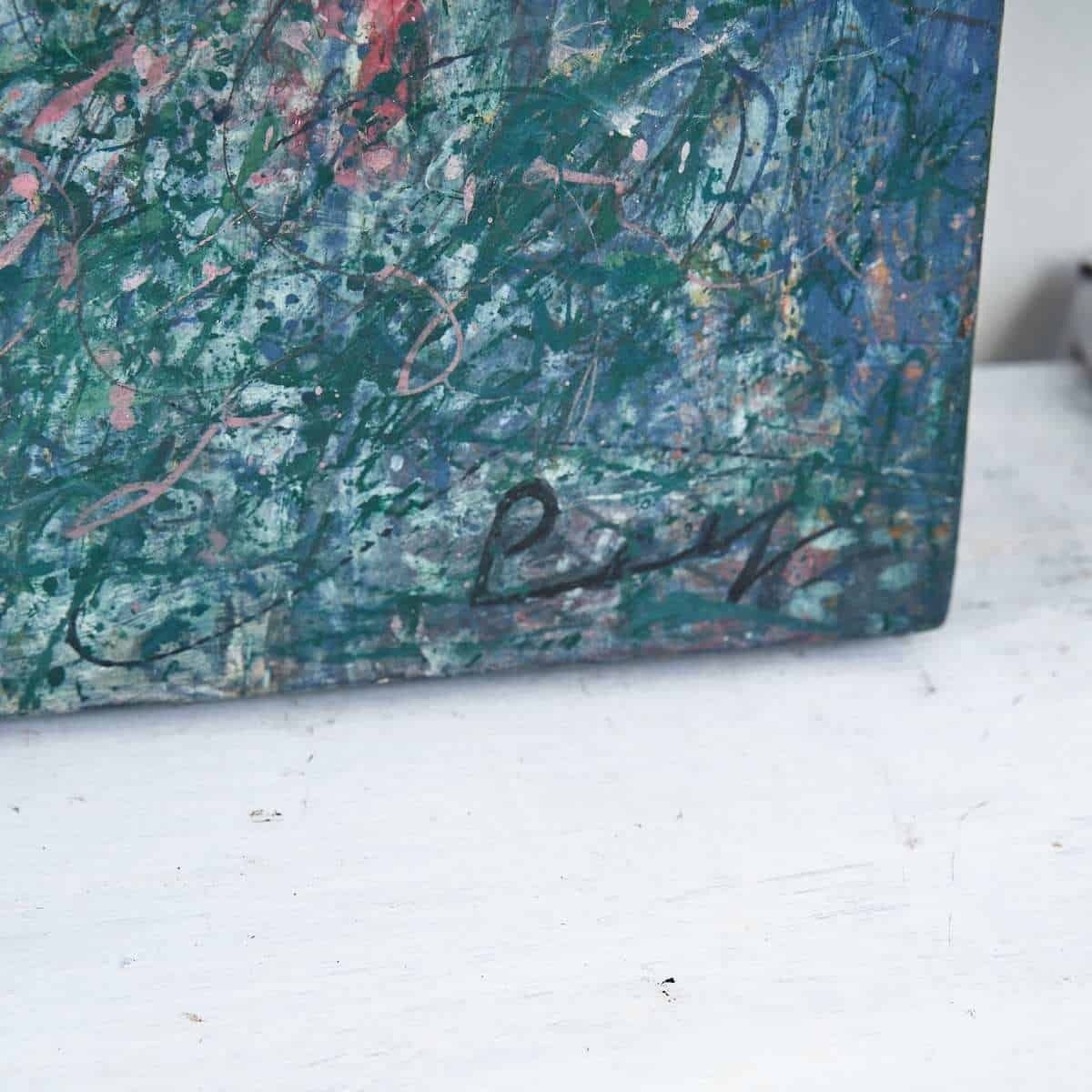 Painting On Canvas By Eros Pandolfi, Unique And Contemporary Abstract Painting photo furniture