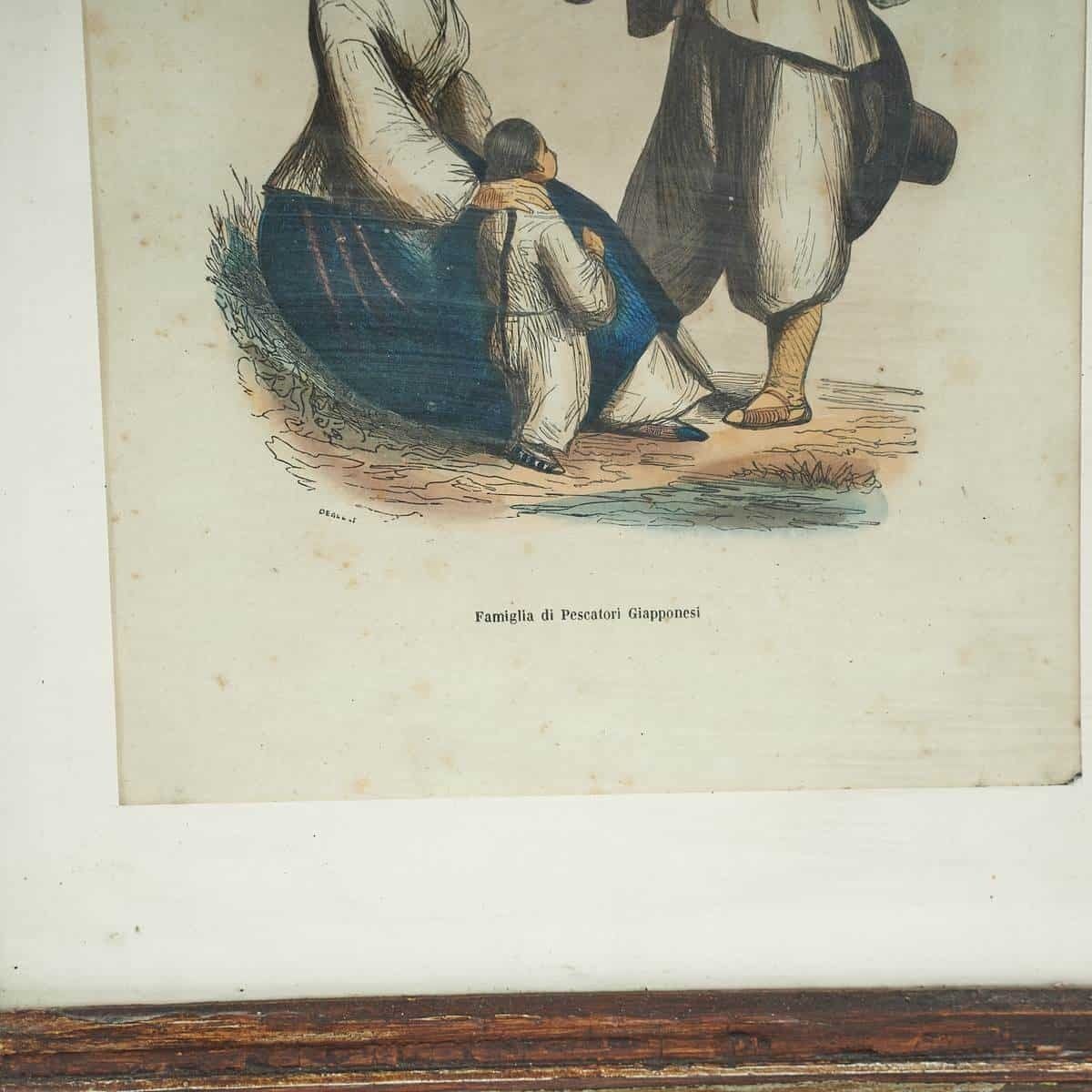 Print By Auguste Walhem “Japanese Fisherman Family”, 20th Century photo furniture
