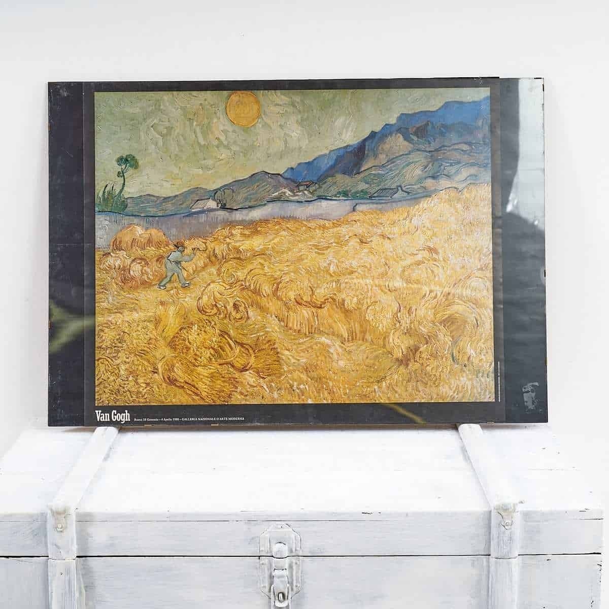 Van Gogh Poster 1980s Art Print Of Van Gogh The Harvest photo for sale