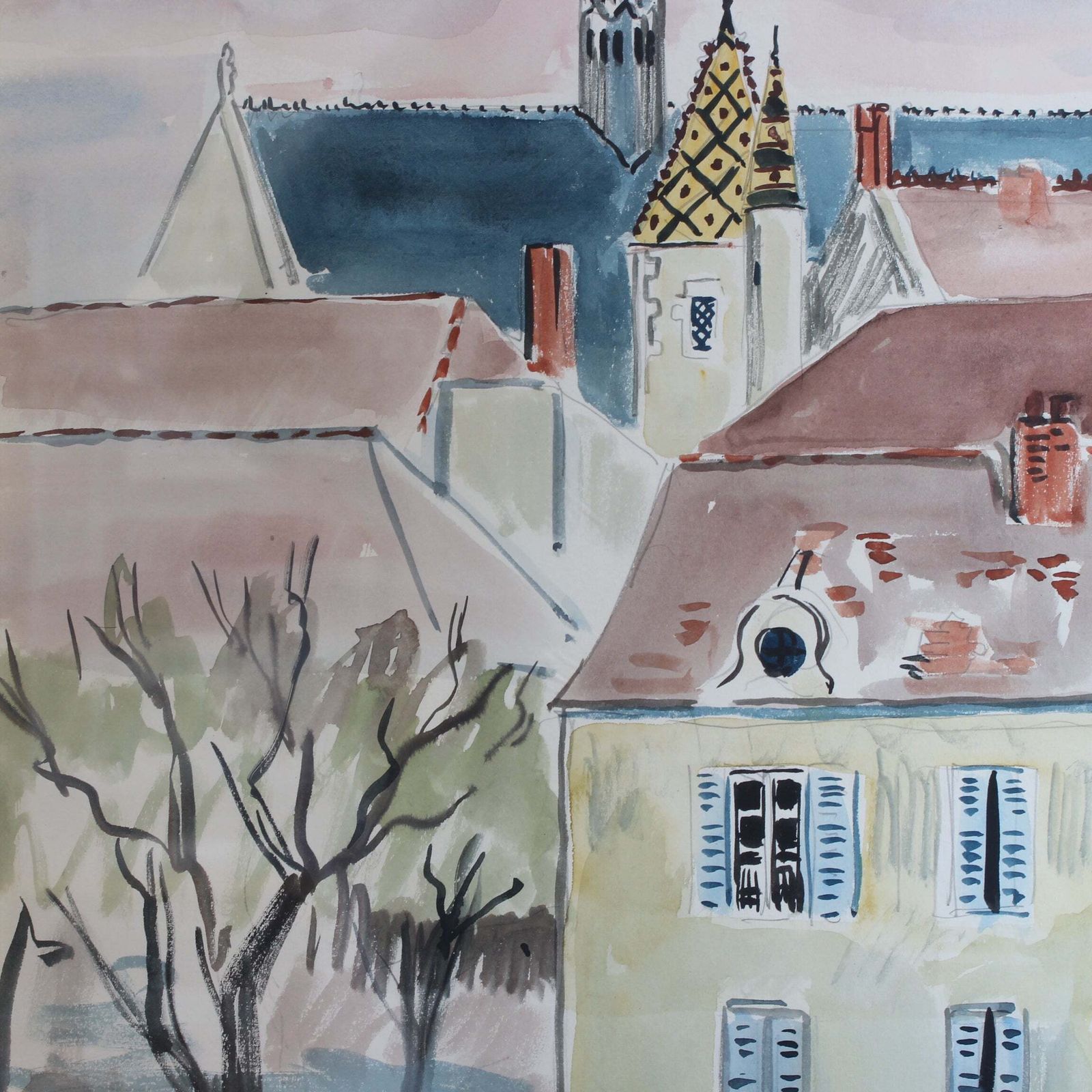 'A Street In Beaune' By Yves Brayer (1961) photo buy