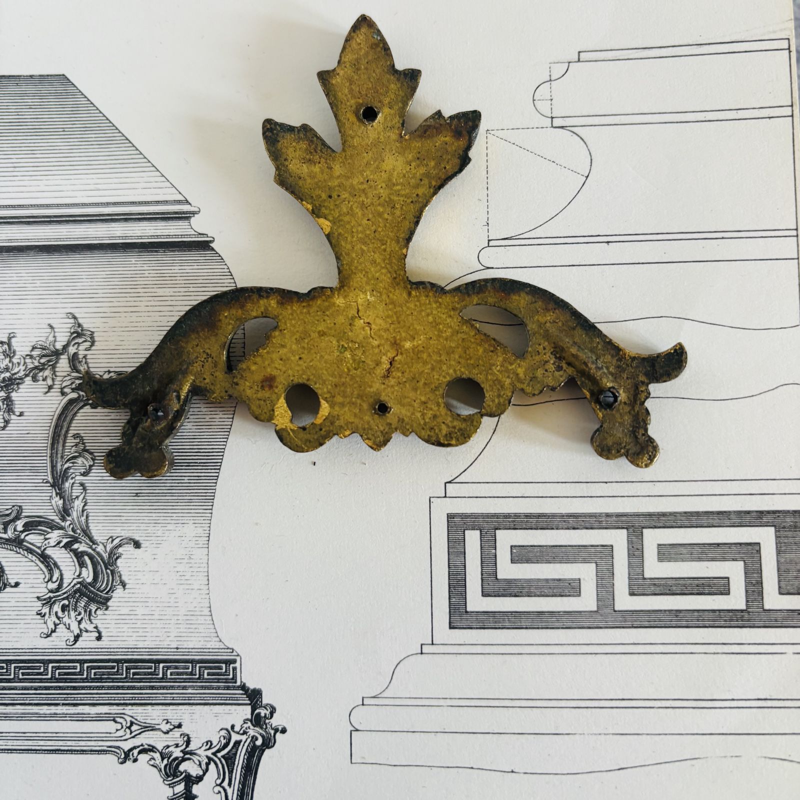 Antique Small Decorative Brass Plaques photo vintage