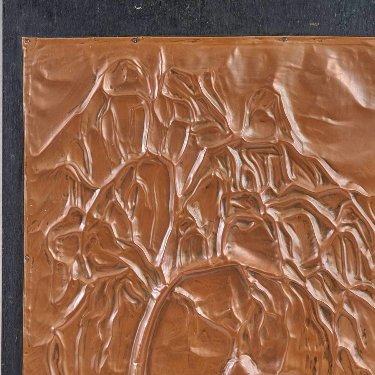 Gedreven Koperen Paneelsculptuur Met Natuurmotieven, Jaren 1970 photo for sale