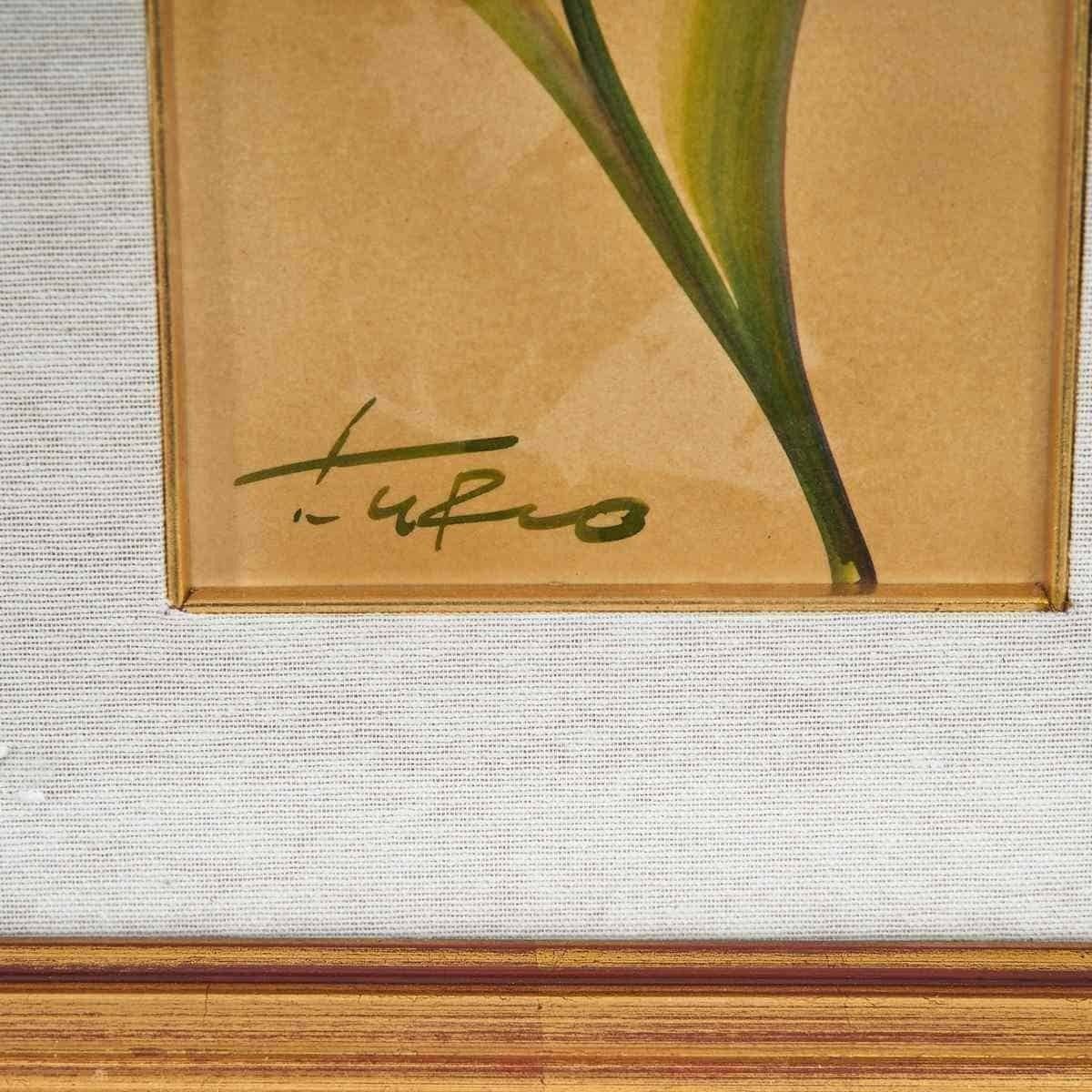 Elegant Tulip Painting Print In Frame, 1960s – 70s photo furniture