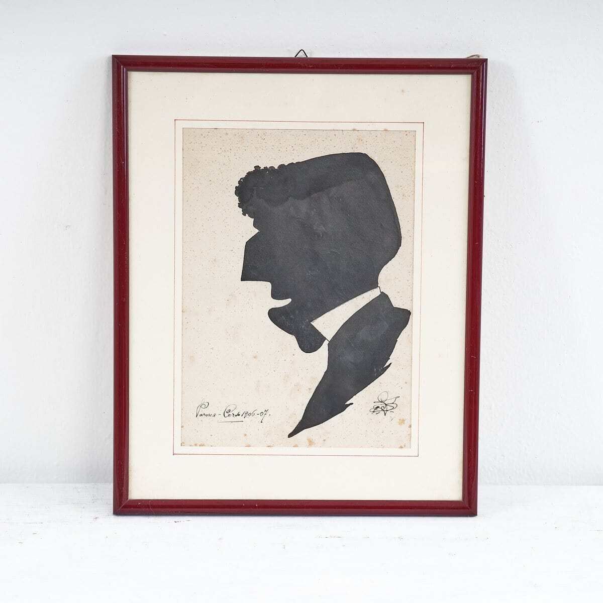 Detailed Male Profile Drawing From A Silhouette, 1907