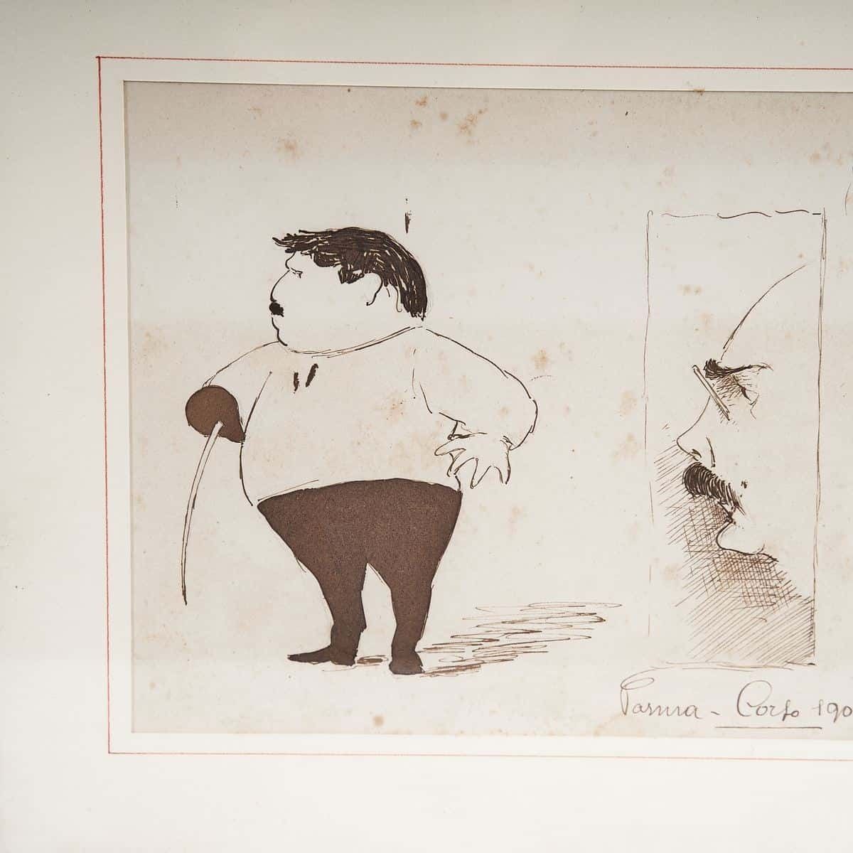 Sketch Caricature Drawings Of Naval Soldiers 1906 photo Art
