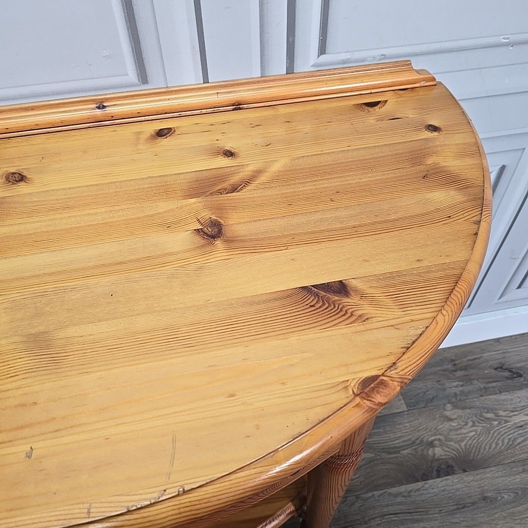 photo furniture Vintage Ducal Console Table – Solid Pine Half Moon Hall Table Drawer Demi Lune