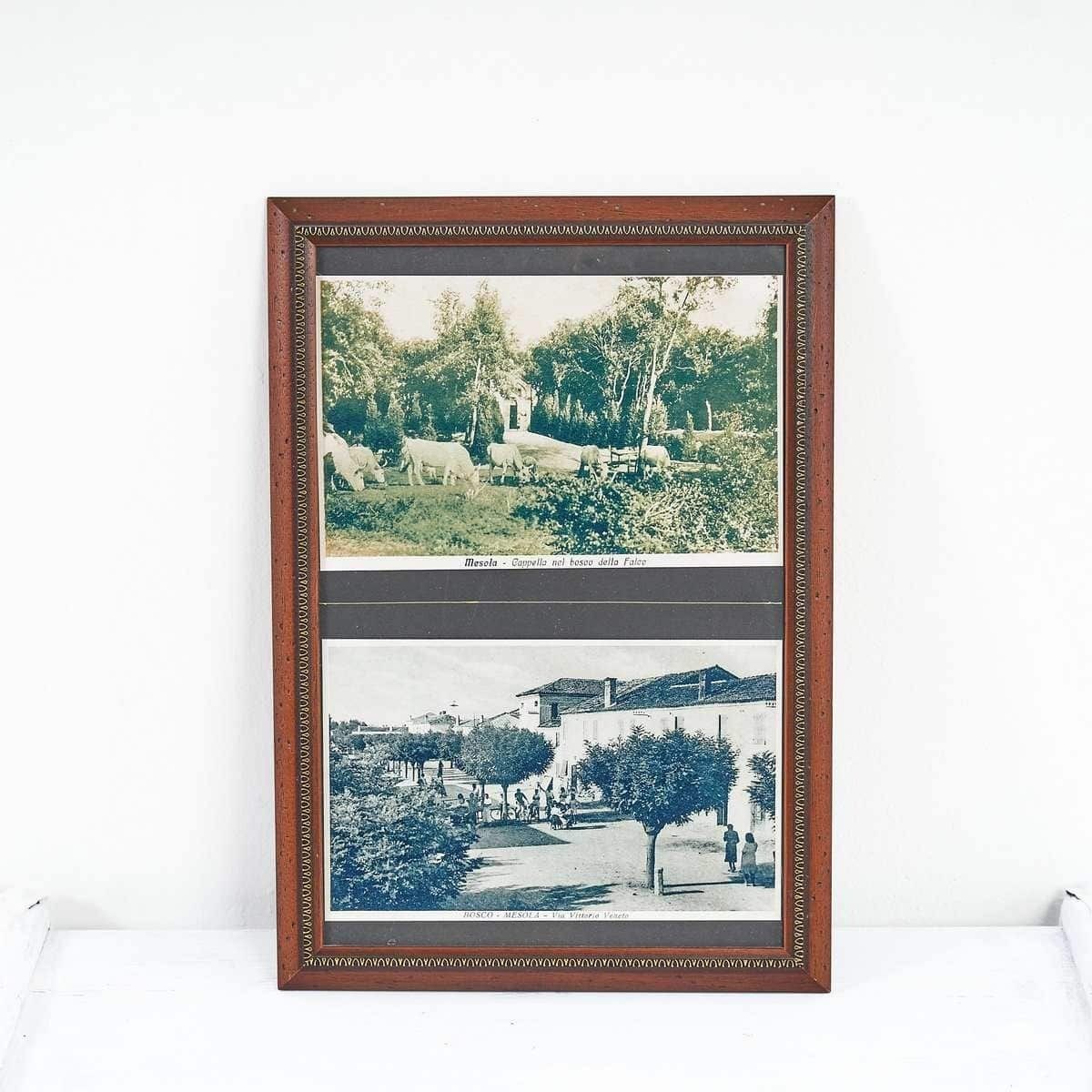 Vintage Prints Antique Frame With Historical Photographs, 1950s