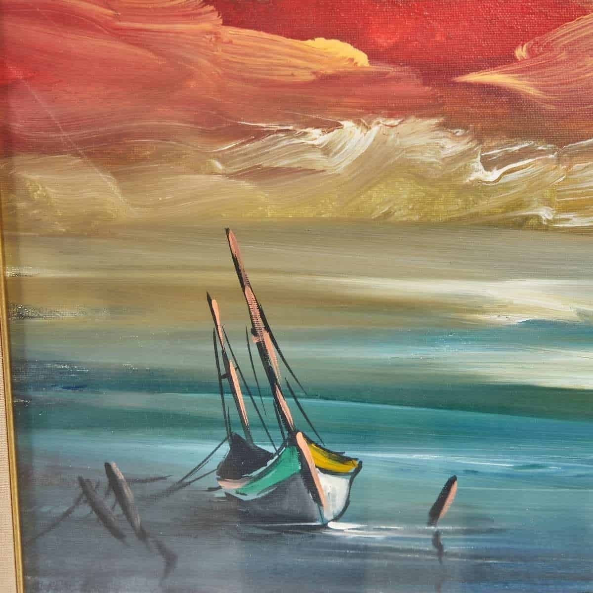 Oil On Canvas Enchanting Painting By Romano Mussolini photo for sale