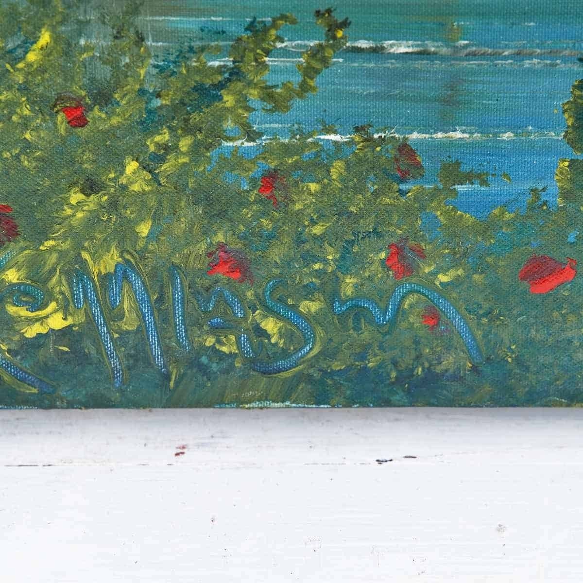 Oil On Canvas Landscape, Unidentified Signature photo furniture