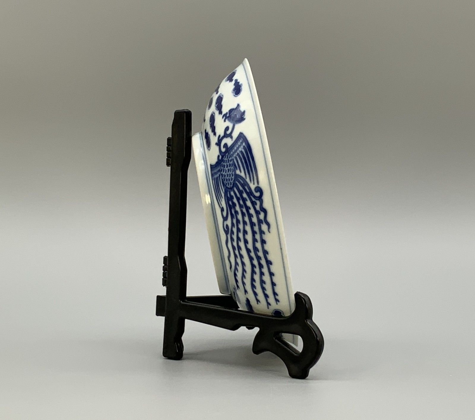 Chinese Blue And White Porcelain Double Phoenix Dish Tongzhi Period Bowl Plate photo buy