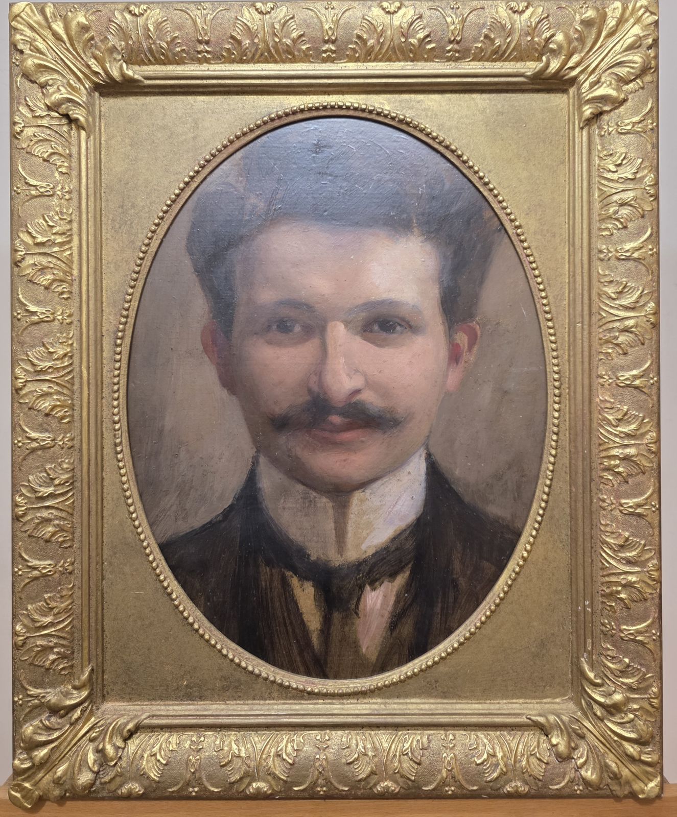 Late 19th Century Belle époque Portrait Of A Gentleman, Possibly Marcel Proust, In Ornate Gilt Frame