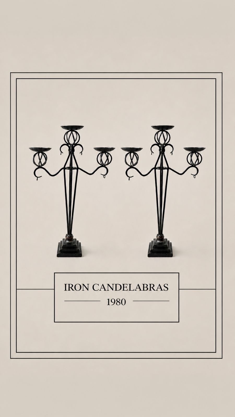 Wrought Iron 1980s Tall Candelabras (Set Of 2) photo furniture
