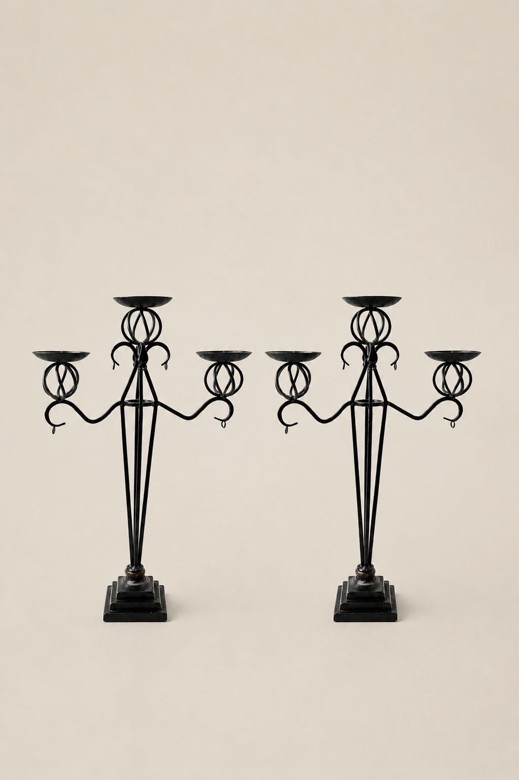 Wrought Iron 1980s Tall Candelabras (Set Of 2) photo buy