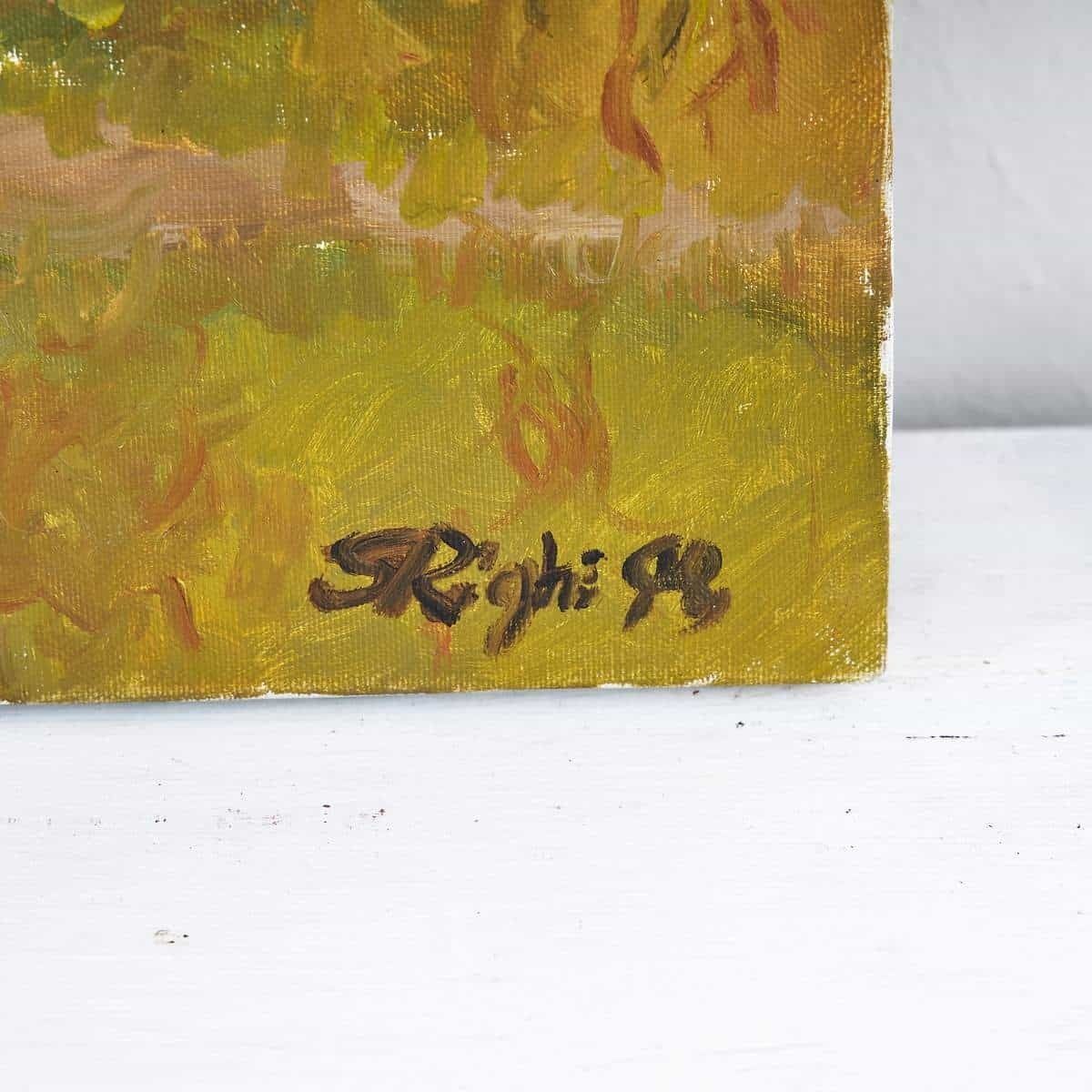 Oil On Canvas Serene Landscape By G. Righi, 1990s photo furniture
