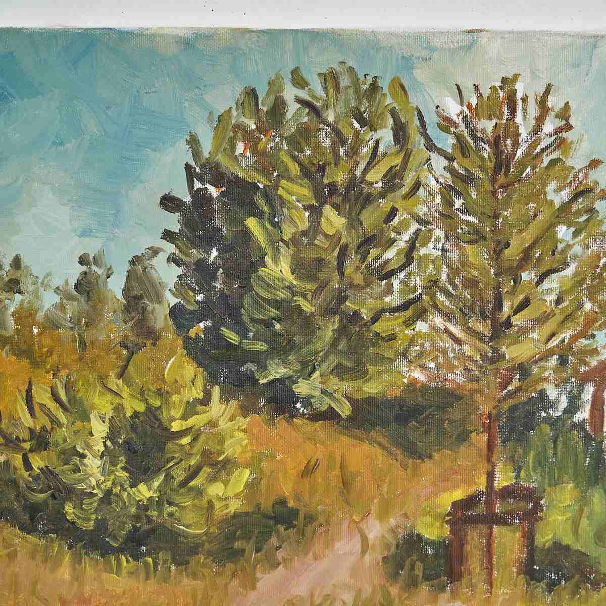 Oil On Canvas Serene Landscape By G. Righi, 1990s photo for sale