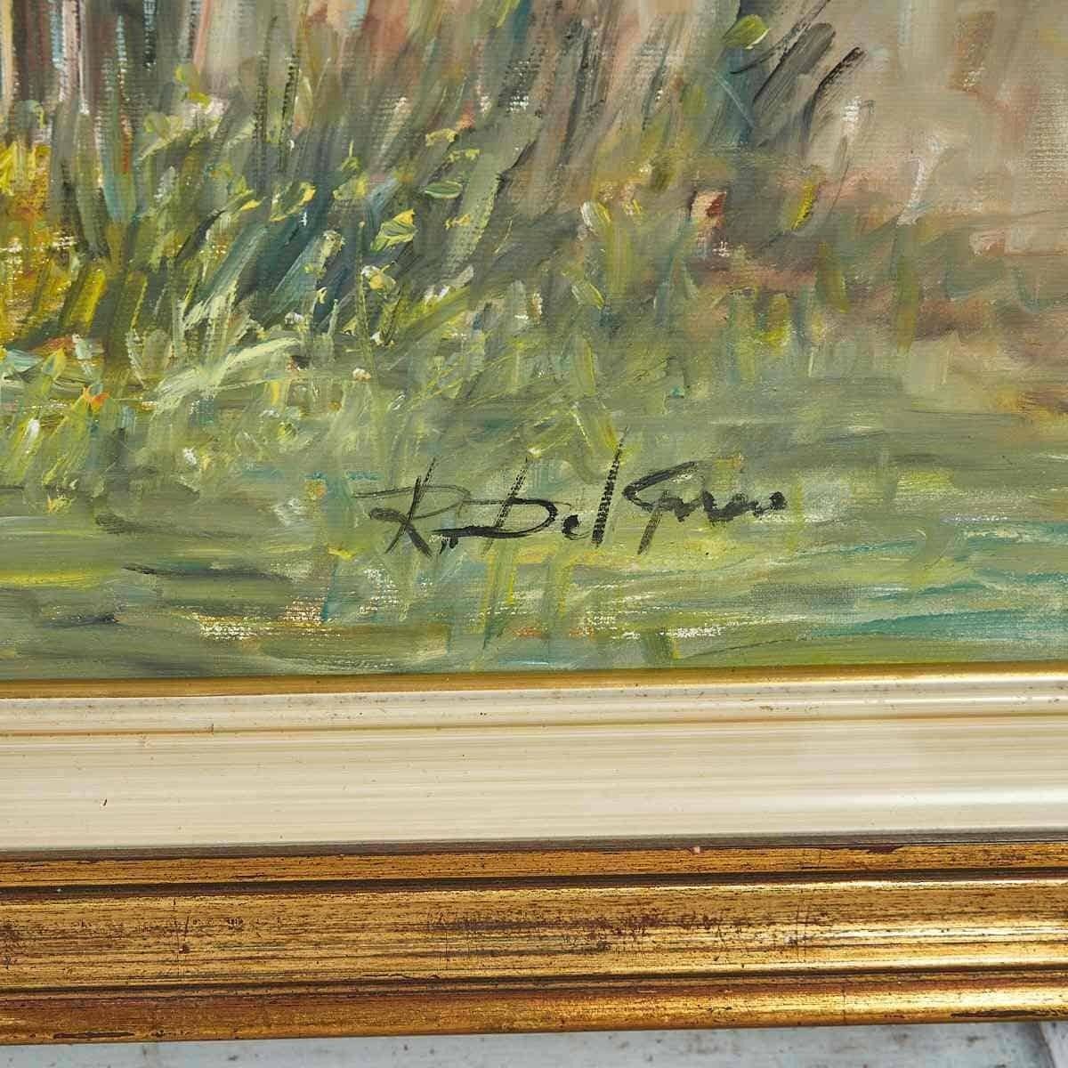 Vintage Painting By Del Greco, Rural Road photo Art