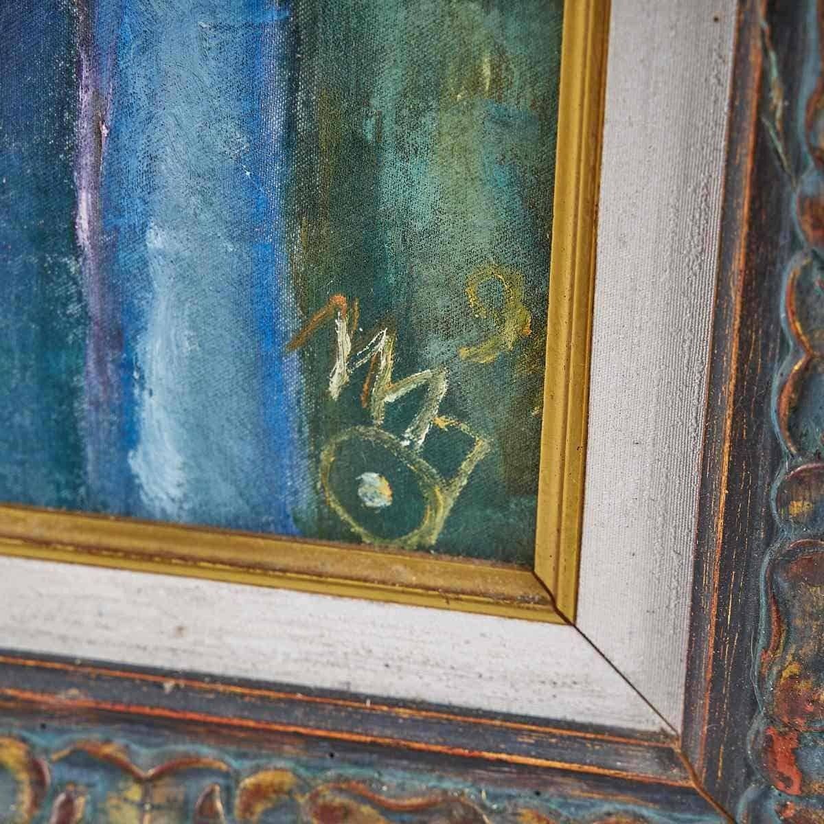 Massimo Zonari Abstract Oil In Mixed Technique, Painter From Ferrara (Italy). photo furniture