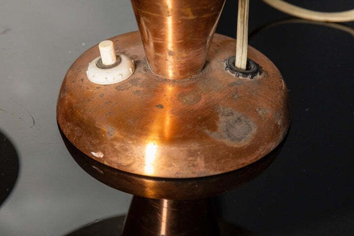 Table Lamps, Mid Century Copper Mushroom Shape, Vladimír Havel Kovona, 1960s, Czechoslovakia photo buy