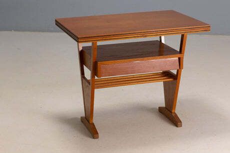 Salontafel, Mid Century, Uitklapbaar Blad Met Lade, Jaren 1960–1970, Tsjecho Slowakije photo furniture