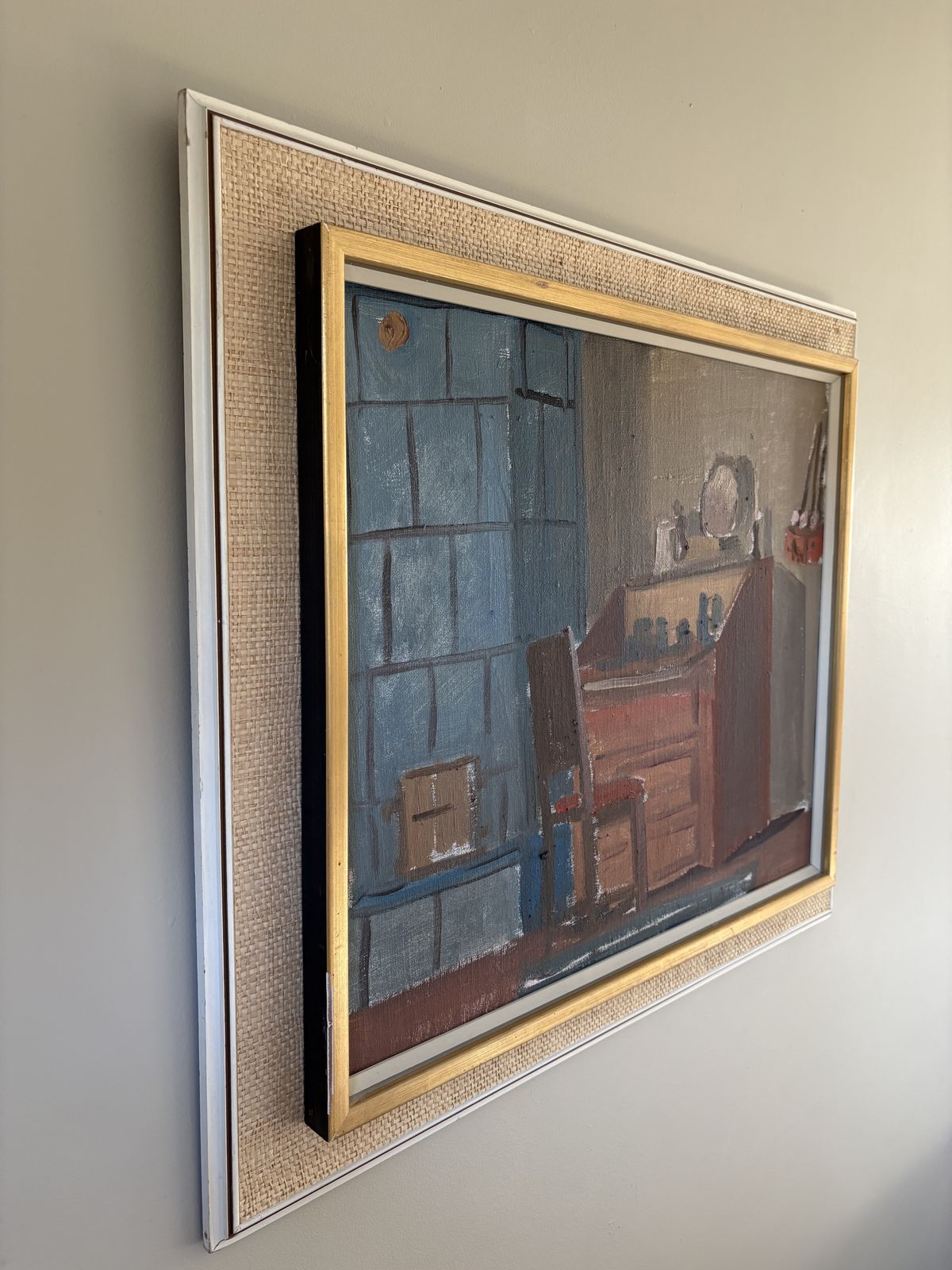Large Bengt Agren 20th Century Framed Oil On Canvas photo Art