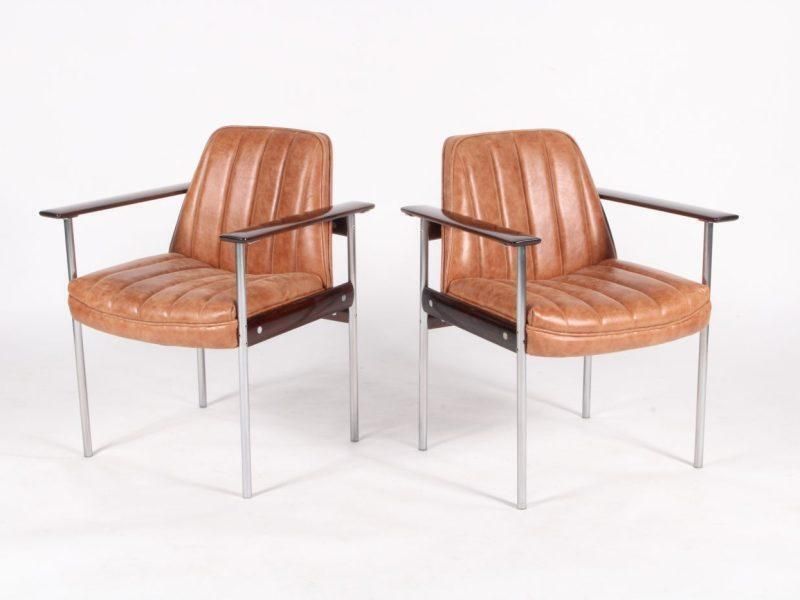 Superb Set Of Newly Restored Midcentury Norwegian Armchairs By Dokka Møbler photo furniture