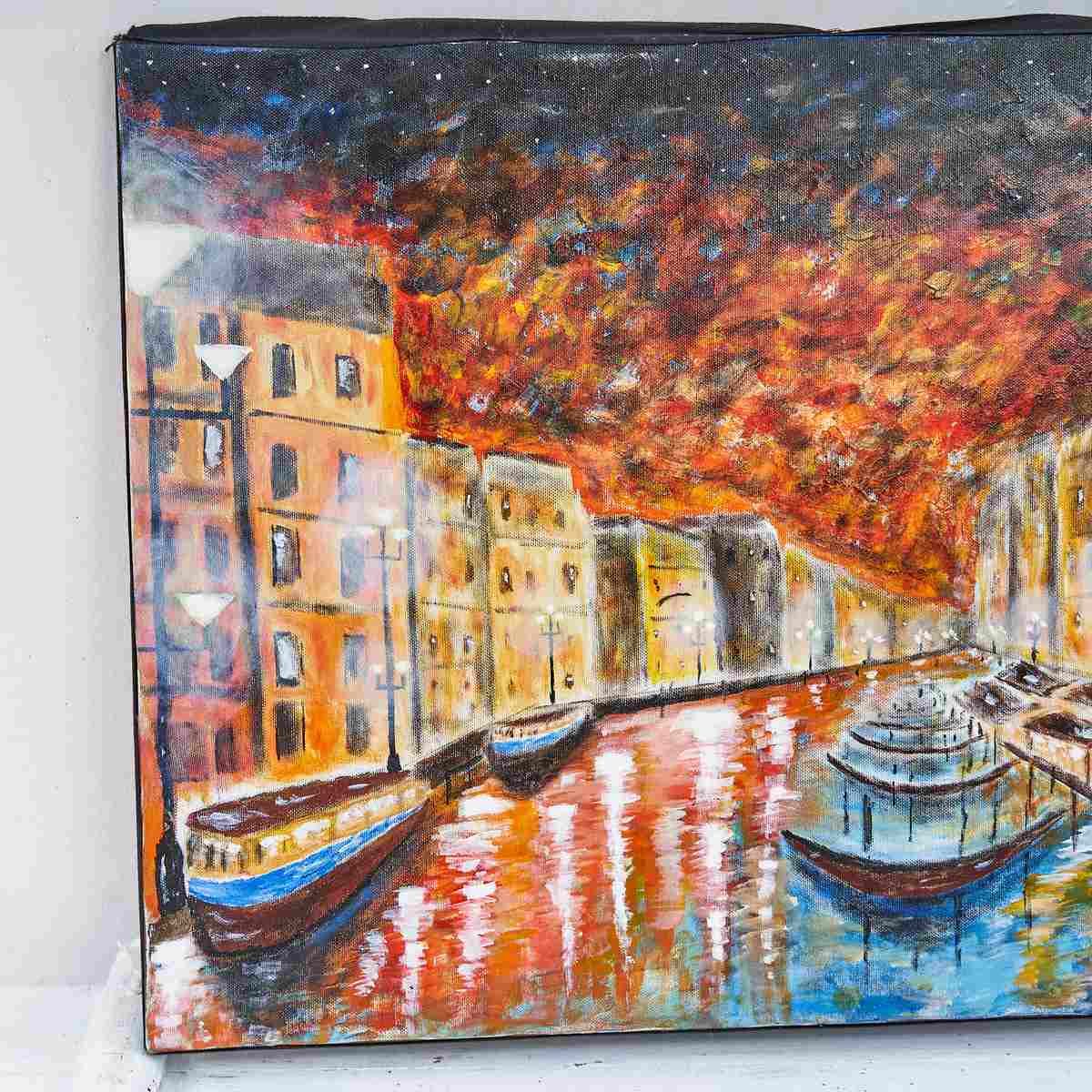 Oil Painting On Canvas Enchanting Painting Of Contemporary Venice photo Art